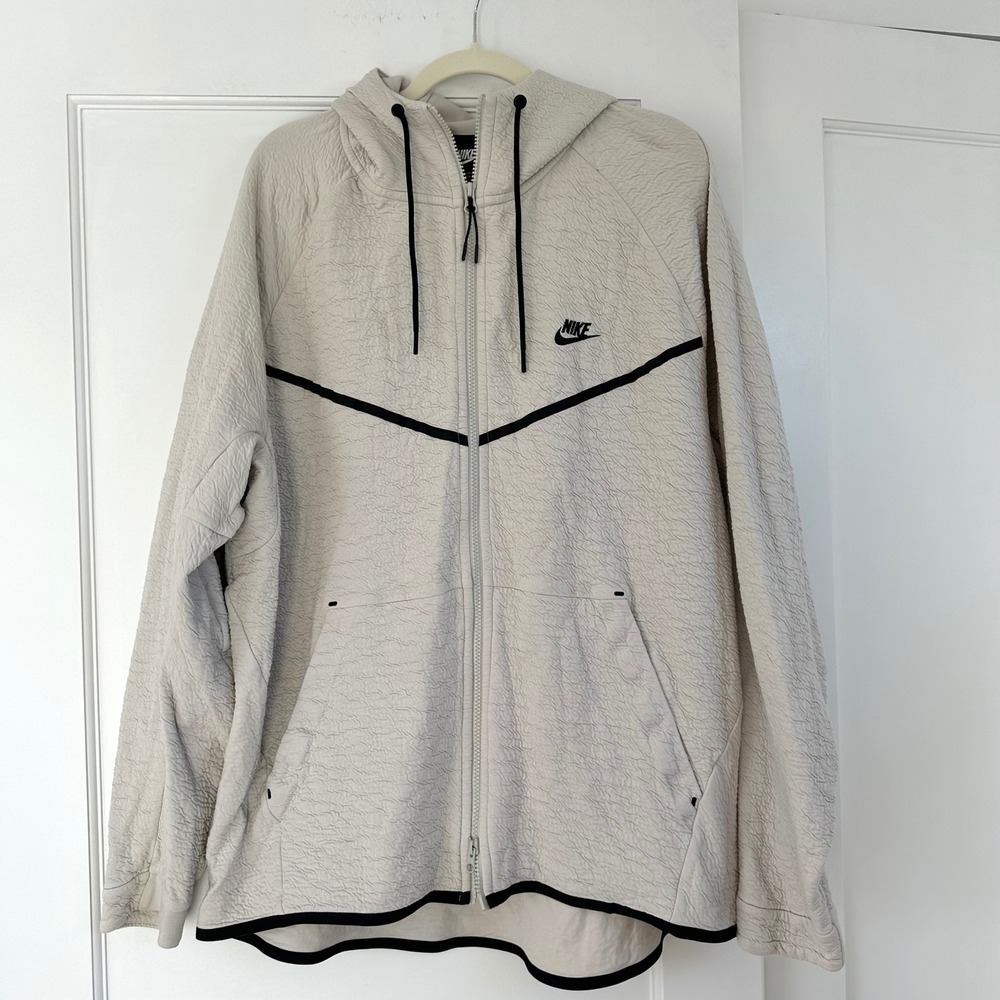 Nike Tech Full Zip‎ Hooded Jacket Textured Casual Style Men's XXL Gauze